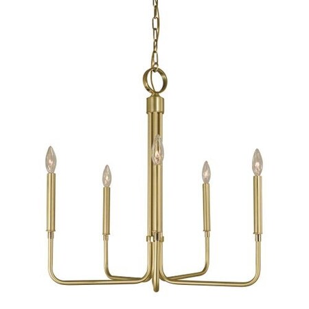 5-Light Satin Pewter/Polished Nickel Lara Chandelier